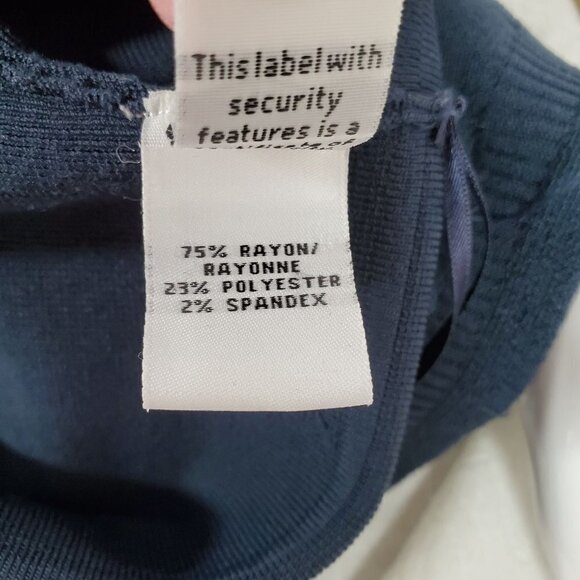 Y2K Diane Von Furstenberg Knit Dress Blue Fit Flare Scoop Neck Cap Slv Women S/M - Picture 8 of 10